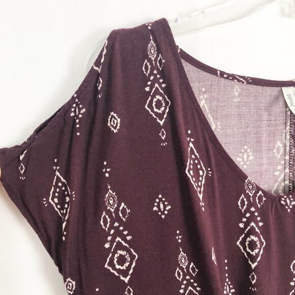 Mudd Cold Shoulder Floral Tie Front Top Size XS - Picture 5 of 11